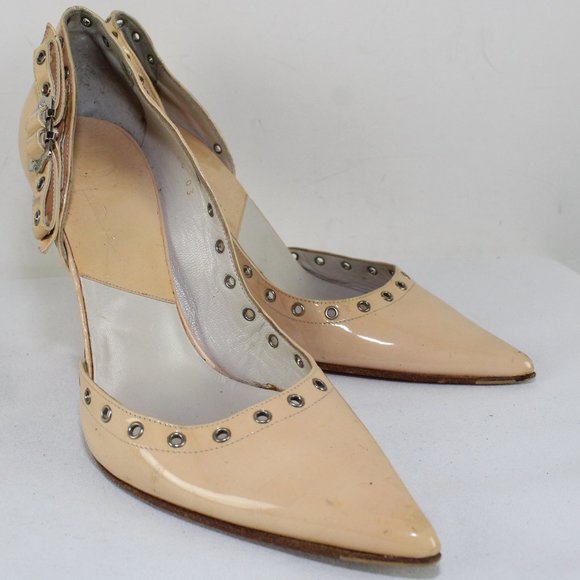 Dior Beige Patent Leather Heels Sz Eu 38 - Picture 1 of 5